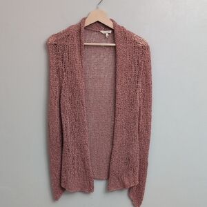 Eileen Fisher Pink Crochet Cardigan